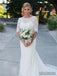Sheath Half Beatau Neck Half Sleeves Lace Backless With Train, WD0471