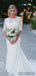 Sheath Half Beatau Neck Half Sleeves Lace Backless With Train, WD0471