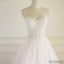 Strapless Pale Pink Long Custom Cheap Custom Wedding Dresses, WD308