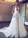 V-neck Long A-line Lace Wedding Dresses, Popular Wedding Dresses, WD0279