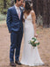Spaghetti Long Sheath Simple Jersey Country Wedding Dresses, WD0303