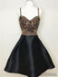 New Arrival Spaghetti Straps V-neck Beading Homecoming Dresses, HD0102