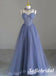 Shiny Tulle Spaghetti Straps V-Neck Sleeveless A-Line Long Dress Prom Dress, PD01112