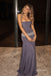 Dusty Lavender Halter Satin Mermaid Gown, Rhinestone Waist Formal Prom Dress, PD13935
