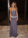 Dusty Lavender Halter Satin Mermaid Gown, Rhinestone Waist Formal Prom Dress, PD13935