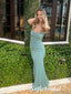 Sexy Jersey Spaghetti Straps V-Neck Sleeveless Mermaid Floor Length Prom Dress, PD01066