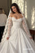 Off Shoulder Sweetheart Lace Corset Ball Gown Wedding Dress, Long Sheer Lace Sleeve Bridal Gown, SFWD0142