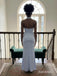 Light Blue Satin Halter Backless Mermaid Maxi Prom Dress, PD13919
