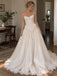 Strapless Pleated Lace Tulle Wedding Dress, Corset Bodice Tiered A-Line Bridal Gown, SFWD0125
