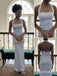 Light Blue Satin Halter Backless Mermaid Maxi Prom Dress, PD13919
