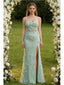 Sexy Mint-Green Tulle Lace Sweetheart Sleeveless Side Slit Mermaid Maxi Prom Dress/Graduation Dresses, PD01186