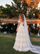 Off Shoulder Sweetheart Tiered Lace Wedding Dress, Short Ruffled Lace Sleeve Corset Bridal Gown, SFWD0148