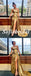 Sexy Gold Elastic Satin One Shoulder Side Slit Mermaid Long Prom Dresses, PD0952