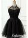 Sexy Back Tulle And Satin Halter Sleeveless A-Line Short Dresses/ Homecoming Dresses, HD0237