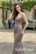 DustyTaupe Satin Strapless Sweetheart Corset Pleated Mermaid Floor Length Bridesmaid Dress,PD1355