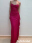 Elegant Chiffon Spaghetti Straps Sleeveless Mermaid Prom Dress, PD01026