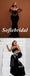 Sexy Black Velet Sweetheart Sleeveless Mermaid Floor Length Prom Dress, PD01101