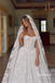 Strapless Sweetheart Lace Corset Ballgown Wedding Dress, Full Lace Bridal Gown with Lace Veil, SFWD0129