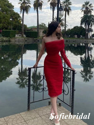 Sexy Red Sequin Top Satin Bottom Sweetheart Sleeveless Side Slit Merma –  SofieBridal
