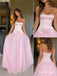 Blush Spaghetti Strap Satin Corset Tulle Dress, Sweetheart Floor Length Formal Gown,PD13897