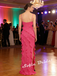Sexy Chiffon Spaghetti Straps Sleeveless Side Slit Mermiad Maxi Prom Dress, PD01167