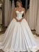 Strapless Sweetheart Satin Corset Ballgown Wedding Dress, Embroidery Bridal Gown with Train, SFWD0132