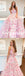 Sweet Floral Tulle Spaghetti Straps V-Neck Sleeveless Side Slit A-Line Floor Length Prom Dress, PD01060