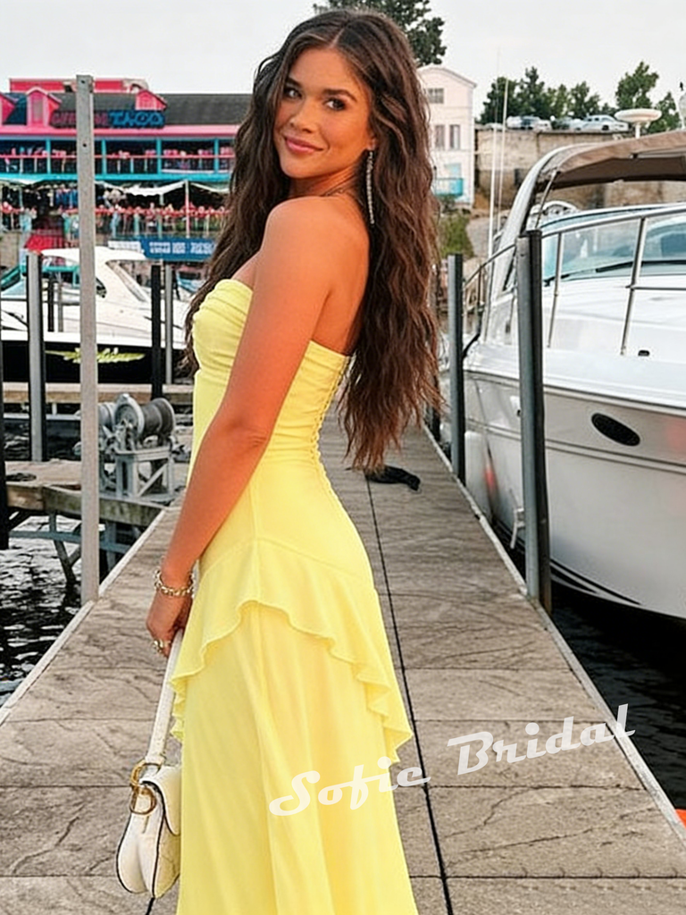 Flowy Chiffon Sweetheart Sleeveless A-Line Maxi Prom Dress, PD01165