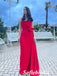 Sexy Red Satin Sweetheart Sleeveless Mermaid Long Prom Dress, PD01013