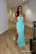 Sexy Sequin Sweetheart V-Neck Sleeveless Side Slit Mermaid Long Prom Dresses, PD0889