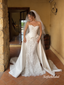 Strapless Sweetheart Lace Mermaid Wedding Dress, Detachable Satin Overskirt Bridal Gown, SFWD0135