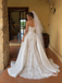 Strapless Sweetheart Lace Mermaid Wedding Dress, Detachable Satin Overskirt Bridal Gown, SFWD0135