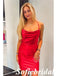 Sexy Red Soft Satin Spaghetti Straps Sheath Mini Dresses/ Homecoming Dresses, HD0254