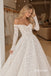 Off Shoulder Sweetheart Lace A Line Wedding Dress, Long Sleeve Corset Bridal Gown, SFWD0150