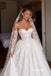 Strapless Sweetheart, Corset Bodice, Removable Long Lace Sleeves, Lace A-line Wedding Gown, SFWD0136