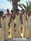 Sexy Soft Satin Spaghetti Straps V-Neck Mermaid Floor Length Bridesmaid Dresses, SFWG00583