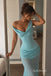 Mint Green One Shoulder Draped Chiffon Mermaid Dress, Cowl Neck Floor Length Formal Gown,PD13902