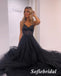 Sexy Tulle And Lace Spaghetti Straps V-Neck Sleeveless A-Line Floor Length Prom Dress, PD01077