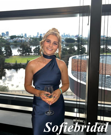 Sexy Soft Satin Halter Sleeveless Lace Up Back Mermaid Floor Length Prom Dress, PD01039