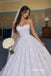 Strapless Sweetheart Corset Lace A-Line Wedding Dress, Romantic Lace Bridal Gown, SFWD0137