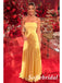 Yellow Strapless Ruched Chiffon Mermaid Prom Dress | Elegant Formal Evening Gown, PD01273