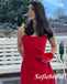 Sexy Red Satin Sweetheart Sleeveless Mermaid Long Prom Dress, PD01013