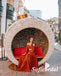 Elegant Rust Sweetheart Long Sleeves A-Line Long Prom Dress, PD01015