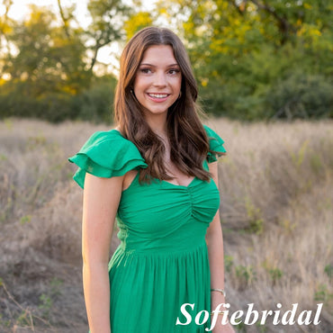 Spaghetti Straps V-Neck Sleeveless A-Line Floor Length Prom Dress With Ruffle, PD01067