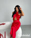 Sexy Soft Satin Halter Sleeveless Memmaid Floor Length Prom Dress, PD01071