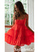Sexy Red Chiffon Spaghetti Straps Sleeveless A-Line Short Prom Dresses/Homecoming Dresses,HD0224