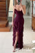 Sexy Chiffon Spaghetti Straps V-Neck Sleeveless Mermaid Long Dress Prom Dress, PD01123