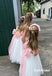 Spaghetti Straps Little Wedding Guest Tulle Unique A-line Flower Girl Dresses, FGS0037