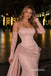 Strapless Lace Mermaid Evening Dress, Detachable Long Lace Sleeves With Draped Satin Sash Formal Gown, PD13957