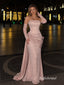 Strapless Lace Mermaid Evening Dress, Detachable Long Lace Sleeves With Draped Satin Sash Formal Gown, PD13957